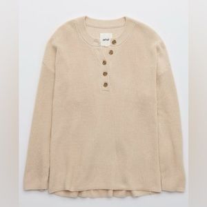 Aerie Henley sweater in color sandalwood size large